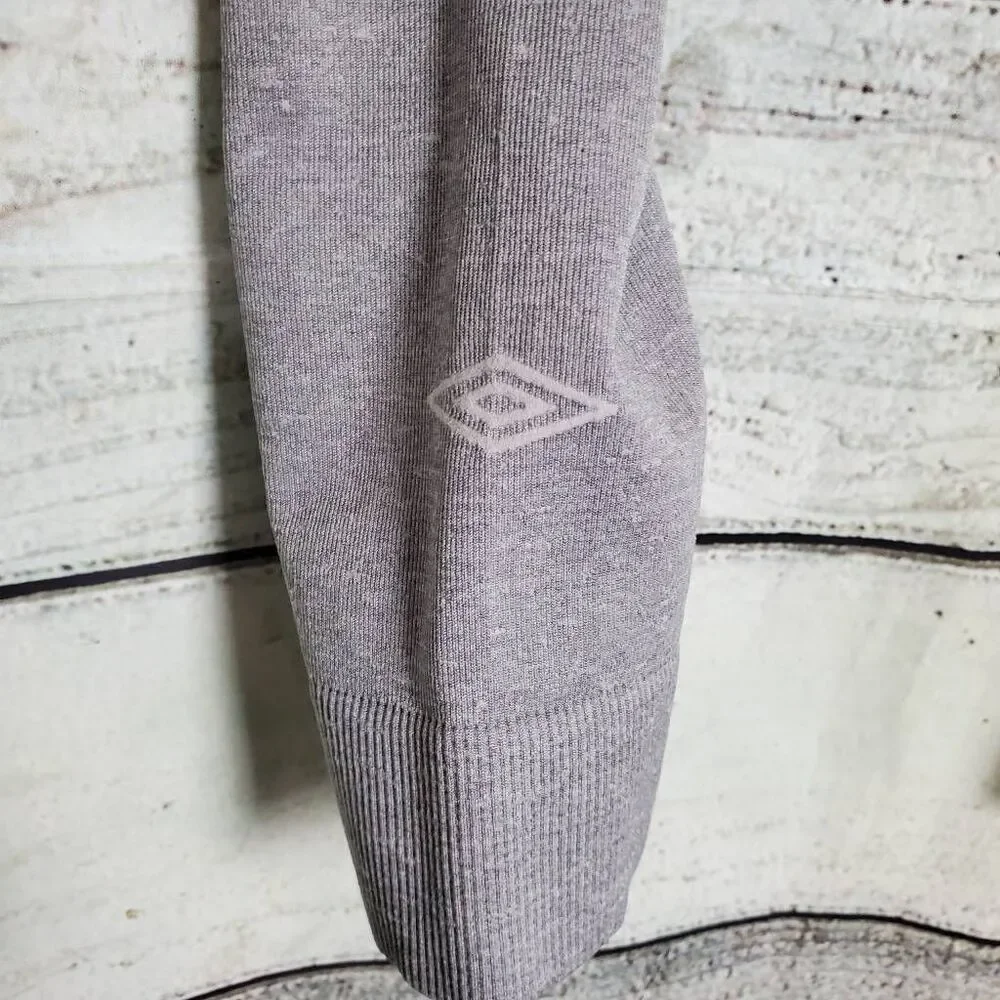 Umbro Girls L 10/12 Gray Jogger Sweatpants Pockets Ribbed Panels Stretch Drawstr